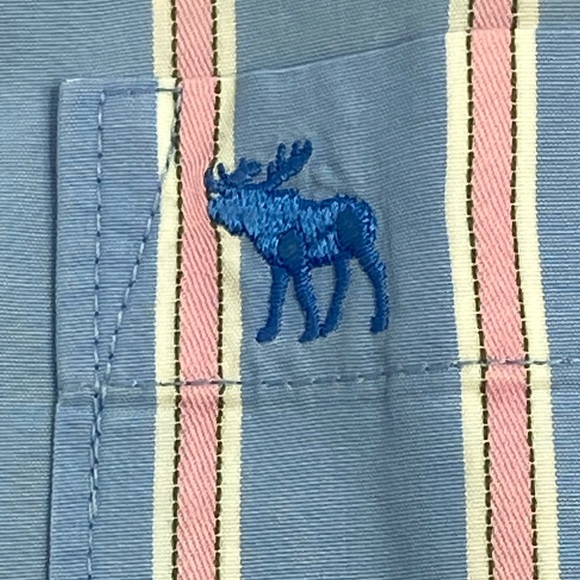 Abercrombie & Fitch Blue Muscle Dress Shirt Large - Picture 6 of 10